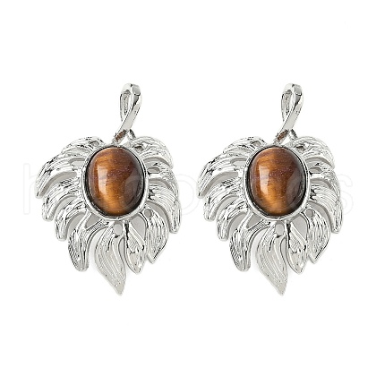 Natural Tiger Eye Pendants G-L623-04P-09-1