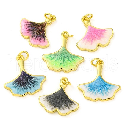 Brass Enamel Pendants KK-S401-12G-1