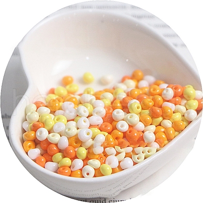 Macaron Baking Paint Glass Seed Beads PW-WGB8861-03-1