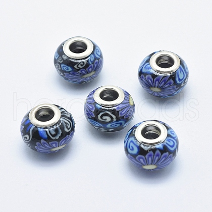 Handmade Polymer Clay European Beads CLAY-K002-A34-1