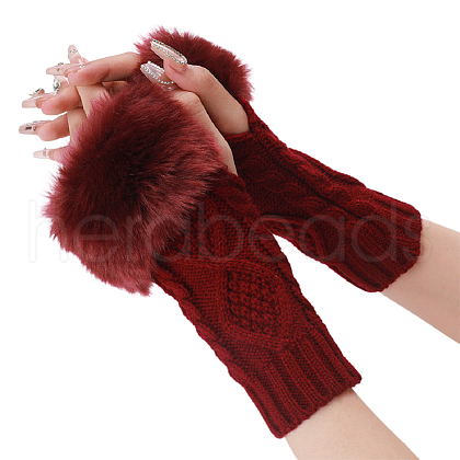 Polyacrylonitrile Fiber Yarn Knitting Fingerless Gloves COHT-PW0001-15D-1