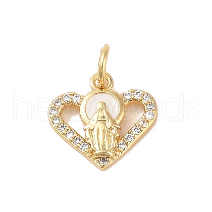Brass Micro Pave Clear Cubic Zirconia Pendants KK-E111-31D-G-1