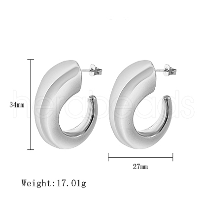 Non-Tarnish 304 Stainless Steel Stud Earrings OU4872-2-1