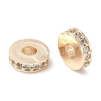 Brass Micro Pave Cubic Zirconia Spacer Beads KK-A254-27KCG-1