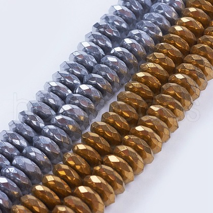 Electroplate Non-magnetic Synthetic Hematite Beads Strands G-I195-10mm-05-1