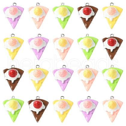 30Pcs 5 Colors Opaque Resin Imitation Food Pendants RESI-CJ0003-45-1