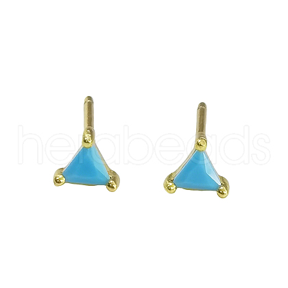 Geometric Triangle Cubic Zirconia Stud Earrings ZJ4184-15-1