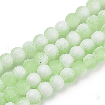 Frosted Crackle Glass Beads Strands X1-GLAA-U001-8mm-M09-1