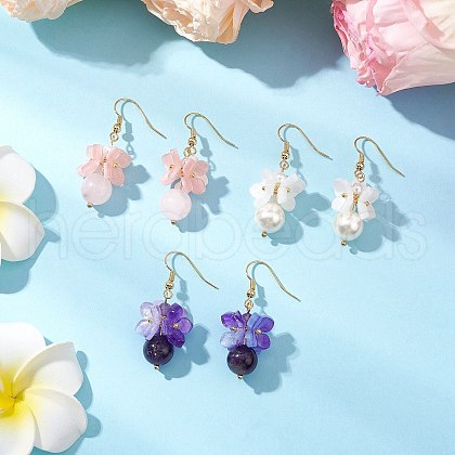 Flower Dangle Earrings EJEW-TA00631-1