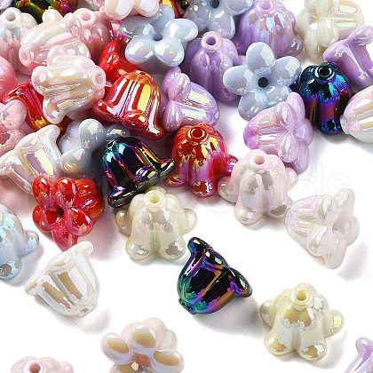 UV Plating Opauqe Acrylic Beads PACR-Q005-07-1