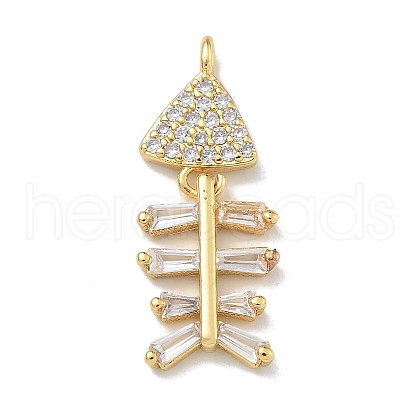 Rack Plating Brass Micro Pave Clear Cubic Zirconia Pendants KK-G515-23G-1