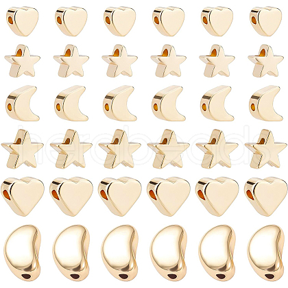BENECREAT 48Pcs Brass Beads KK-BC0007-24-1
