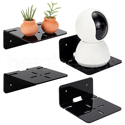 Acrylic Wall-Mounted Adhesive Camera Display Shelf with Iron Screw ODIS-WH0002-86A-1