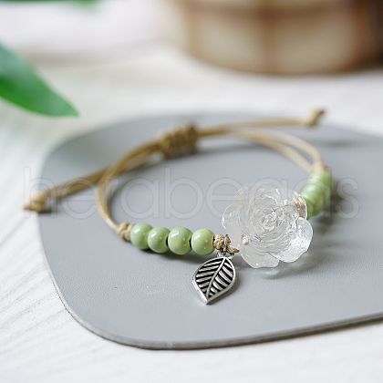 Ceramic Round Beads Braided Beads Bracelets WG31ACA-13-1