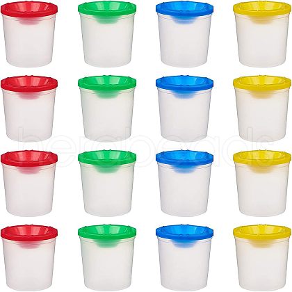 Children's No Spill Plastic Paint Cups AJEW-NB0001-73-1