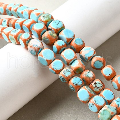 Dyed Natural Magnesite Beads Strands G-L617-B01-8mm-01-1