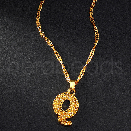Brass Initial Pendant Necklaces FS-WG68BA5-17-1