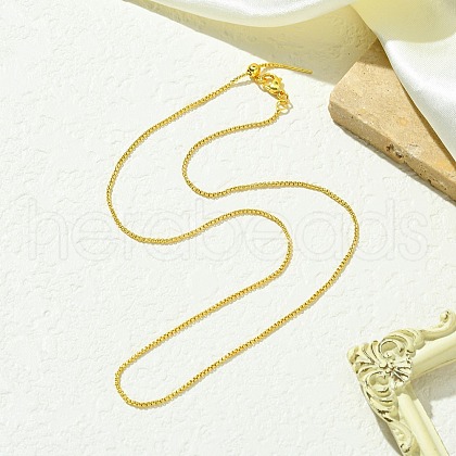 1.5mm Rack Plating Brass Box Chain Adjustable Slider Necklaces for Women Men MAK-L044-35G-1