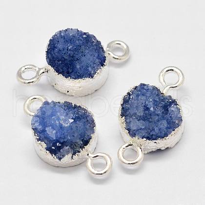 Electroplated Natural & Dyed Druzy Agate Links connectors G-N0168-014A-02-1