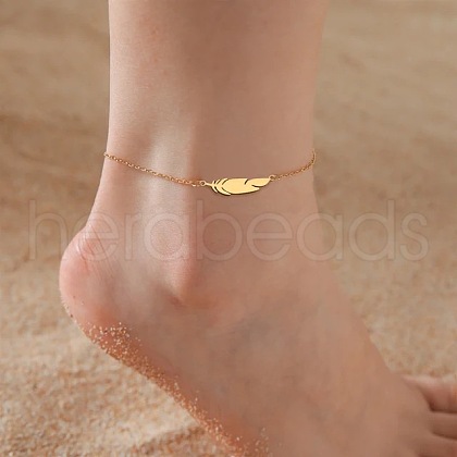 Feather 201 Stainless Steel Link Anklets for Women FS-WGD6197-02-1