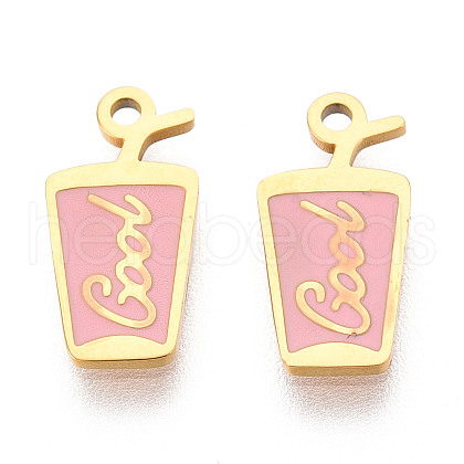 304 Stainless Steel Enamel Charms STAS-T065-66G-02-1