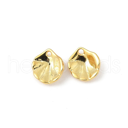 Brass Lotus Leaf Charms KK-V015-19G-1