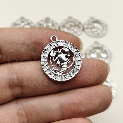 Constellation Themes Alloy Rhinestone Pendants PW-WGDA156-11-1