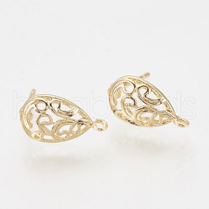 Brass Stud Earring Findings KK-T027-66G-1