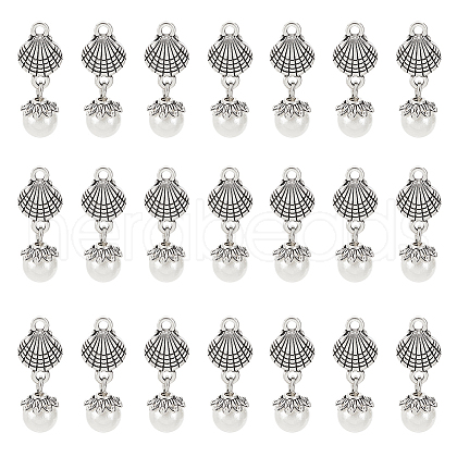 ARRICRAFT 32Pcs Acrylic Imitated Pearl Pendants FIND-AR0003-36-1