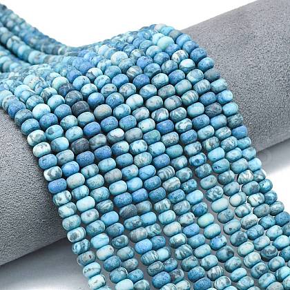 Dyed Natural Map Stone Beads Strands G-P575-A21-6x4mm-02-1
