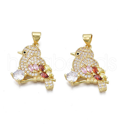 Brass Micro Pave 
Cubic Zirconia Pendants ZIRC-N039-225-1