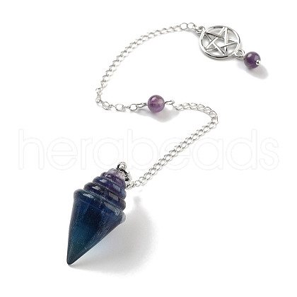 Natural Fluorite Pointed Dowsing Pendulums G-K338-13P-05-1