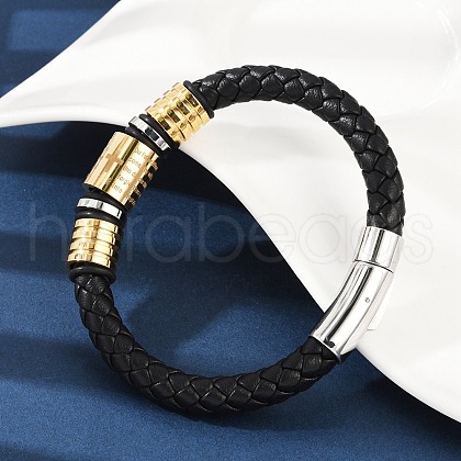 Braided Microfiber Leather Cord Bracelets BJEW-D304-12G-1