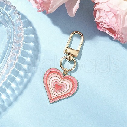 Alloy Enamel Heart Pendant Decorations HJEW-JM03150-01-1