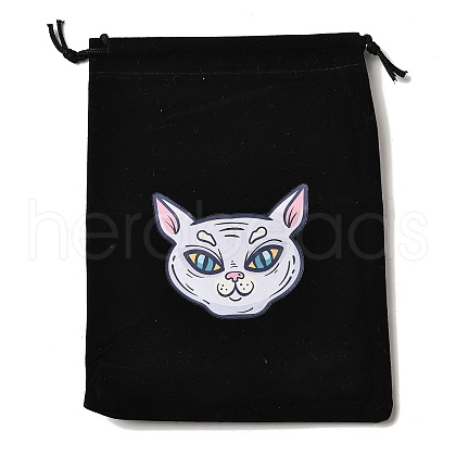 Rectangle Printed Velvet Cloth Packing Pouches ABAG-U006-03H-1