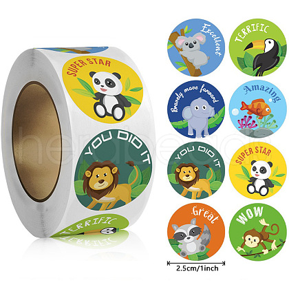 500 Paste Paper Self-Adhesive Stickers AJEW-S085-01E-1