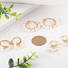 Kissitty 3 Pairs 3 Style Natural Pearl Beaded Hoop Earrings for Girl Women EJEW-KS0001-02-20