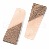 Opaque Resin & Walnut Wood Pendants RESI-S389-040A-C02-2
