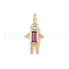 Brass Micro Pave Cubic Zirconia Pendants ZIRC-I356-17G-A06-1