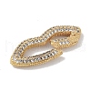 Rack Plating Brass Micro Pave Cubic Zirconia Twister Clasps KK-NH0002-17G-01-2