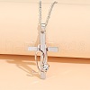 Stethoscope Cross Alloy Crystal Rhinestone Pendant Necklaces for Women FS-WG4C4FD-03-1