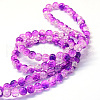Baking Painted Transparent Crackle Glass Round Bead Strands DGLA-Q018-4mm-24-3