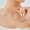 Elegant Brqass Full Clear Cubic Zirconia Mini Bear Pendant Necklaces WF3918-4