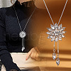 Flower Alloy Crystal Rhinestone Long Tassel Y Necklaces for Women FS-WG6712B-05-2