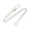 Anti-Tarnish Rhodium Plated 925 Sterling Silver Ball Chain Necklaces STER-L059-14P-2