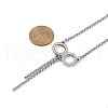 304 Stainless Steel Crystal Rhinestone Double Ring Pendant Rolo Chain Necklaces NJEW-JN05313-3