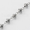 Handmade Tibetan Style Alloy Bicone Beads Chains for Necklaces Bracelets Making X-AJEW-JB00081-01-1