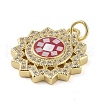 Brass Micro Pave Clear Cubic Zirconia Pendants KK-Q813-01G-3