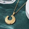 Crescent Moon 304 Stainless Steel Pendant Necklaces NJEW-M096-33G-5