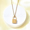 304 Stainless Steel Rolo Chain Pendant Necklaces NJEW-S444-01G-25-5